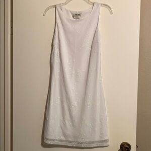 White Sleeveless Sheath Dress